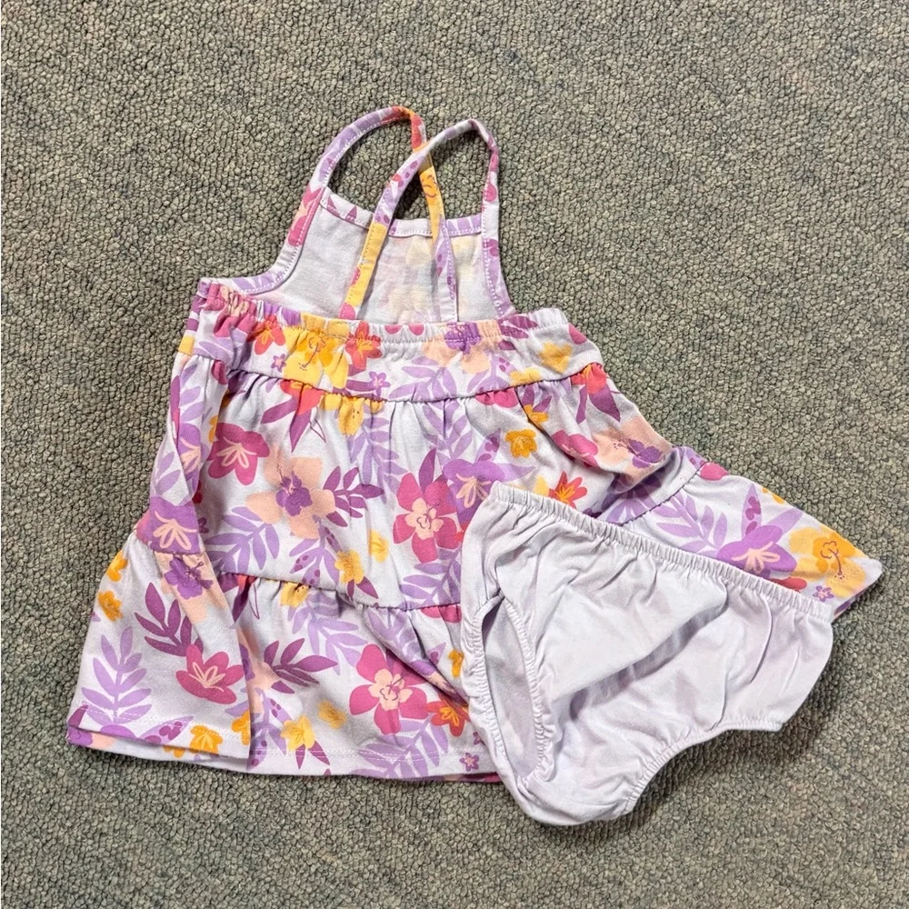 Cat & Jack Floral Diaper Cover Set - Purple and Yellow